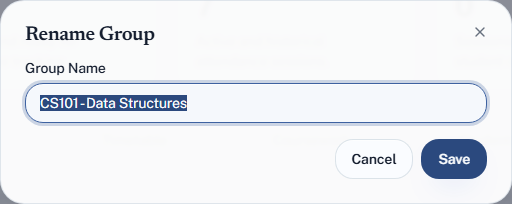 The Rename Group dialog